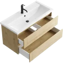 Тумба с раковиной подвесная Aqwella Astrid 100 см, AST0110DD, цвет Дуб Давос