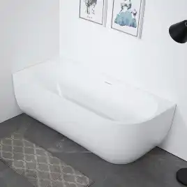 Акриловая ванна Abber 170х75 AB9315 L, отдельностоящая, Белая глянцевая