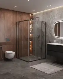 Душевой уголок CEZARES MOLVENO-AH-22-120/110-C-GM-IV стекло Прозрачное, профиль Оружейная сталь