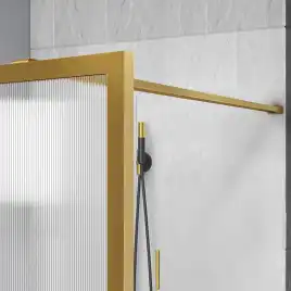 Душевая перегородка Vincea Walk in HP Art 120 VSW-1HP120FLBG, профиль брашированное золото, стекло рифленое