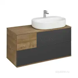 Тумба под раковину Aquaton Терра 105 1A246901TEKA0 подвесная правая, цвет дуб кантри / антрацит