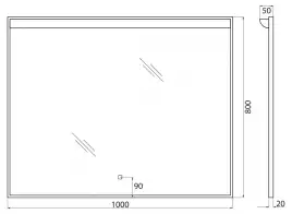 Зеркало BelBagno Uno 100х80 SPC-UNO-1000-800-TCH с подстветкой, сенсорный выключатель, Сатин
