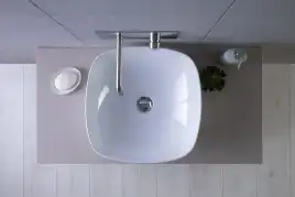 Раковина накладная Aquanet  TREND-1 40х40х14 квадратная, Белая глянцевая