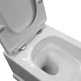 Подвесной унитаз Azario Armonia AZ-2403 безободковый, смыв Торнадо, в комплекте с сидением микролифт, Белый глянцевый