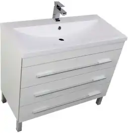 Тумба под раковину Aquanet Верона 100 белый (напольная 3 ящика) 178471