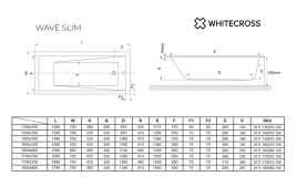 Акриловая ванна Whitecross Wave Slim 170х70 0111.170070.100 с тонким бортом, встраиваемая, Белая