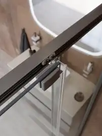Душевая дверь CEZARES LUX-B-FS-11-120-C-GM прозрачное стекло, профиль Оружейная сталь