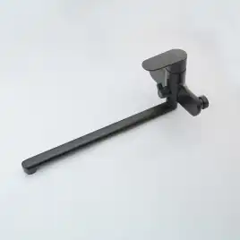 Смеситель для ванны Aquatek Ника AQ1842MB с длинным изливом, Черный матовый