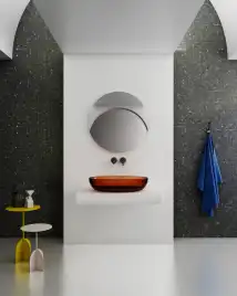 Раковина накладная ABBER KRISTALL 60х40х13 AT2801Opal, овальная, коричневая