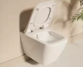 Комплект унитаза с инсталляцией Vitra Integra Square 9856B003-7207 с сиденьем Микролифт и клавишей смыва Хром глянцевый