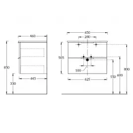 Тумба под раковину Kerama Marazzi PIANO FORTE 65 см, PI.F.65\WHT подвесная, Белая глянцевая