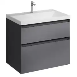 Тумба под раковину Grossman Меркадо 80 подвесная, графит матовый (108081)