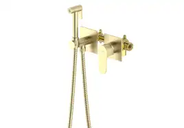 Смеситель с гигиеническим душем Aquatek Оберон AQ1220BG, Золото матовое