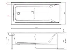 Акриловая ванна Aquanet Aura 180x80 (с каркасом), 362718