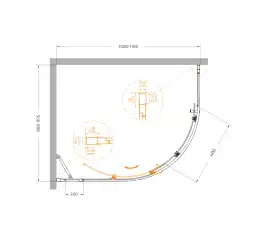 Душевой уголок CEZARES MOLVENO-RH-1-110/90-C-Cr-IV стекло Прозрачное, профиль Хром