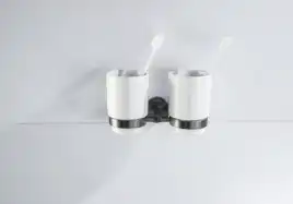 Стакан для ванной Aquatek Бетта AQ4617BGM двойной, Оружейная сталь