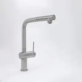 Смеситель для кухни AVS PureRiver 837-160-MS, Г-образный выдвижной излив, матовое серебро