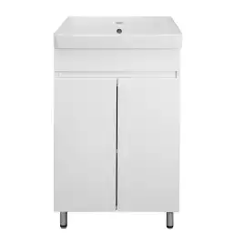 Тумба с раковиной Azario Эстима 50 CS00094634, напольная, Белая глянцевая