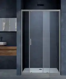 Душевая дверь Vincea Alpha 120 VDS-3AL120CLGM, раздвижная, профиль вороненая сталь, стекло прозрачное