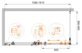 Душевой уголок CEZARES STYLUS-O-M-AH-1-160/90-C-Cr стекло Прозрачное, профиль Хром