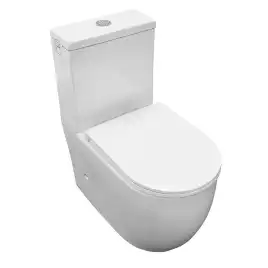 Унитаз моноблок Azario Velluto AZ-6281 напольный, безободковый, со смывом Торнадо, с сиденьем микролифт, Белый глянцевый