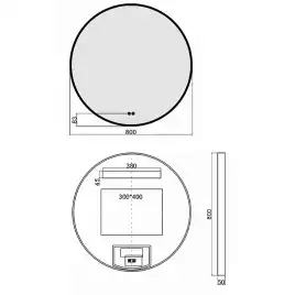 Зеркало Azario Лайвли D80, АZ-LED012125 с подсветкой и диммером, подогрев, белый матовый