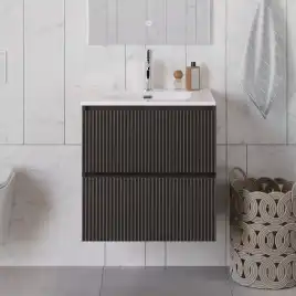 Тумба под раковину BelBagno UNO-600-2C-SO-GSO подвесная, Темно-Серый Матовый