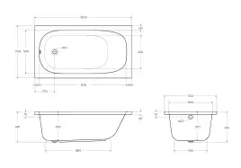 Акриловая ванна CEZARES ECO-130-70-40-W37, Белая