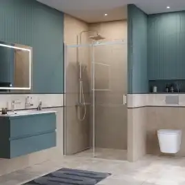 Душевая дверь BelBagno SOFT_CLOSE-2-BF-1-120-C-Cr стекло прозрачное, профиль Хром
