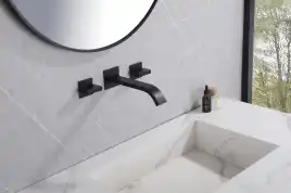 Смеситель для раковины Abber Wasserfall AF8612B встраиваемый, с внутренней частью, Черный матовый