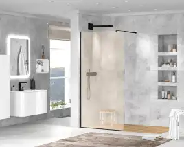 Душевая перегородка CEZARES LIBERTA-L-1-120-BR-NERO стекло Tонированная бронза, профиль Черный