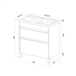 Тумба с раковиной IDDIS Zodiac X 80, напольная, Белая, ZDX80WFi95K