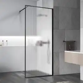 Душевая перегородка Vincea Walk in HP Art 100 VSW-1HP100FLB, профиль матовый черный, стекло рифленое