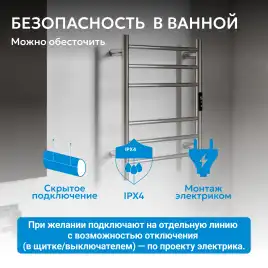 Полотенцесушитель электрический 50х63 ABBER Standard AH4606 хром