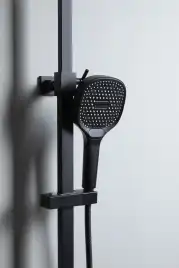 Душевая система Allen Brau Infinity 5.21030-31 для ванны с изливом, верхний и ручной душ, Черный матовый