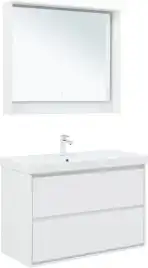 Тумба под раковину Aquanet Милан 100 белый глянец, подвесная, 336370