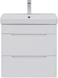 Тумба под раковину Aquanet София 60 белый глянец (2 ящика) 288905