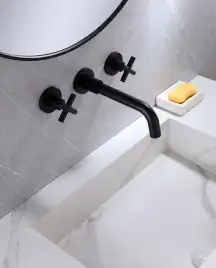 Смеситель для раковины Abber Wasser Kreis AF81121B встраиваемый, с внутренней частью, Черный матовый