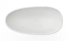 Ванна из искусственного камня Azario CLOVIS 170х85 CLO17085S, свободностоящая, с белым матовым донным клапаном, белая матовая