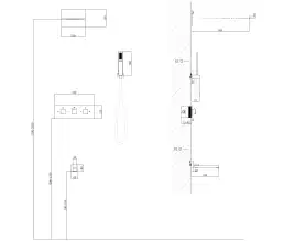 Душевая система ABBER Daheim AF8253 скрытого монтажа с изливом, термостат, хром