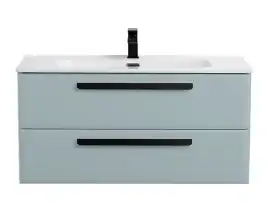 Тумба под раковину Cezares ECO-CER-N 120 см, ECO-CER-N-1200-2C-SO-GAO-P (без ручек), Серо-Голубой Матовый