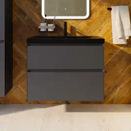 Тумба с раковиной AVS Гармония 80 антрацит матовая, N821-07-800AM-02-810BM