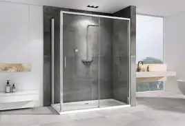 Душевой уголок ABBER Komfort 160х100 см, AG93160-S102, профиль хром, стекло прозрачное