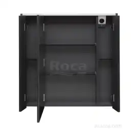 Зеркальный шкаф Roca Ronda 80 ZRU9302970 с подсветкой, Антрацит / Белый глянец
