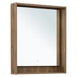 Зеркало Aquanet Милан 70 с подстветкой, сенсорный выключатель, дуб рустикальный, 336399
