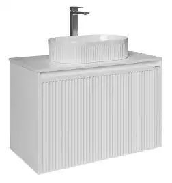 Тумба под раковину Grossman Кристалл 80 подвесная, белая глянцевая (108045)