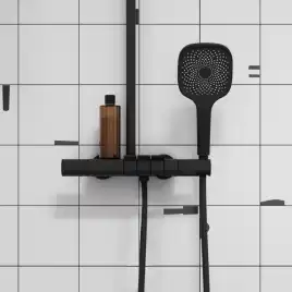 Душевая система для душа IDDIS SpaHome SPHBLTKi06 с термостатом цвет, Матовый черный