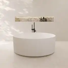 Ванна  Abber Stein 150х150 AS9679 из искусственного камня, Белая матовая