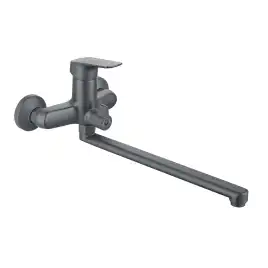 Смеситель для ванны Aquatek Вега AQ1042BGM с длинным изливом, Оружейная сталь