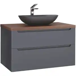 Тумба под раковину Jorno WOOD 100 wood.01.100/P/GR Серый антрацит